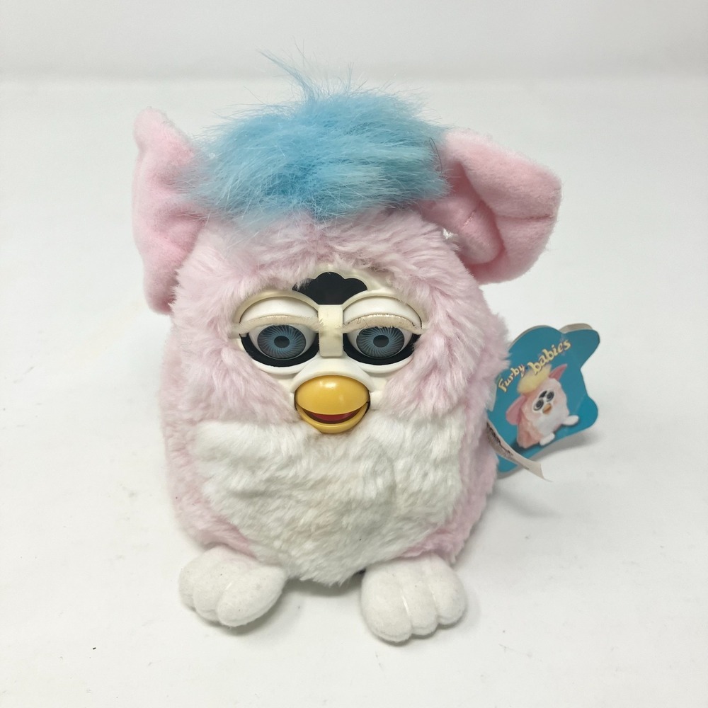 Vintage 1999 Furby Babies Pink White 70-940 Blue Eyes Not Working